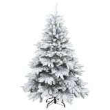 Keinotekoinen joulukuusi 120 cm, valkoinen, lumenpintamaalattu, saranoidut oksat