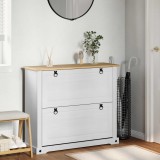 Kenkäkaappi Corona valkoinen massiivinen mänty 99 x 32 x 85 cm