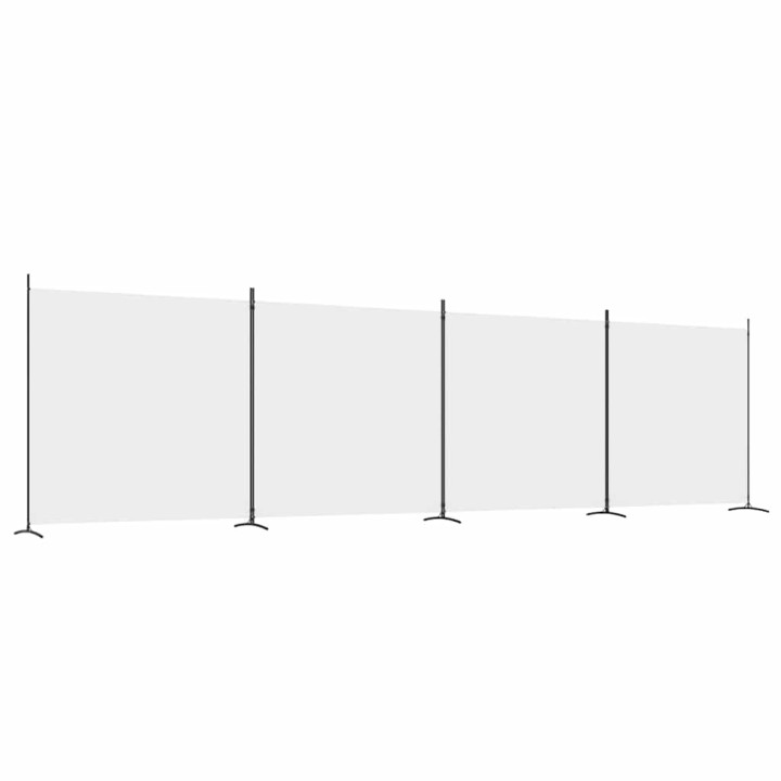 4-paneelinen tilanjakaja, valkoinen kangas, 698 x 180 cm