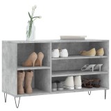 Kenkäkaappi betoninharmaa, 5 lokeroa, 102 x 36 x 60 cm, tekninen puu