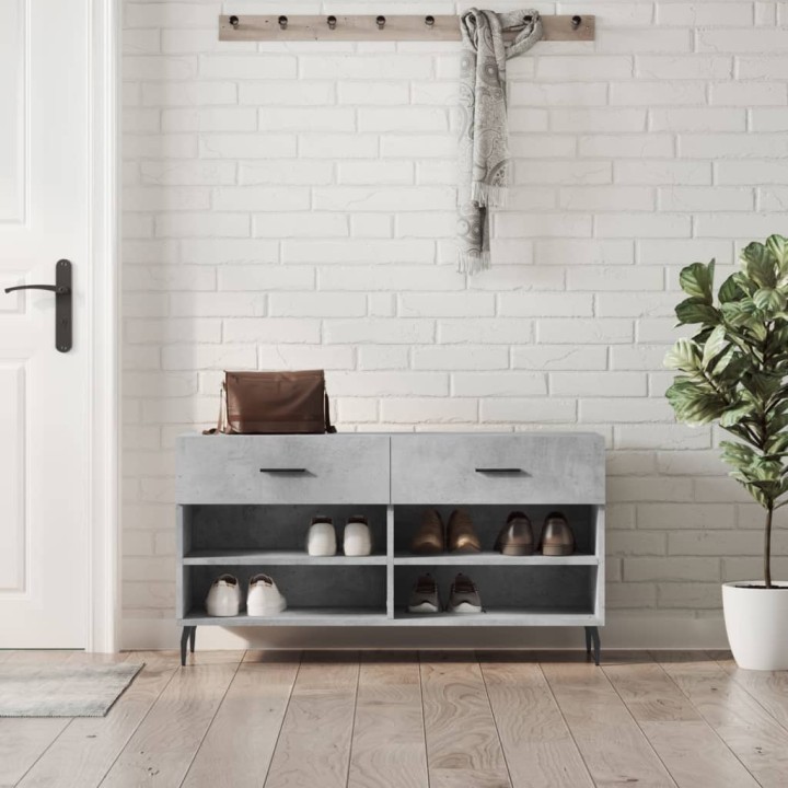 Kenkäpenkki 102 x 35 x 55 cm betoninharmaa tekninen puu ja rauta
