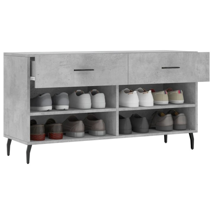 Kenkäpenkki 102 x 35 x 55 cm, betoninharmaa, tekninen puu ja rauta